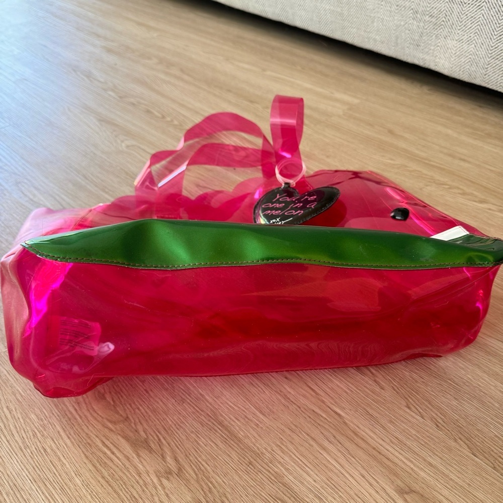 Betsey Johnson PVS jelly plastic watermelon beach tote bag - Picture 3 of 4